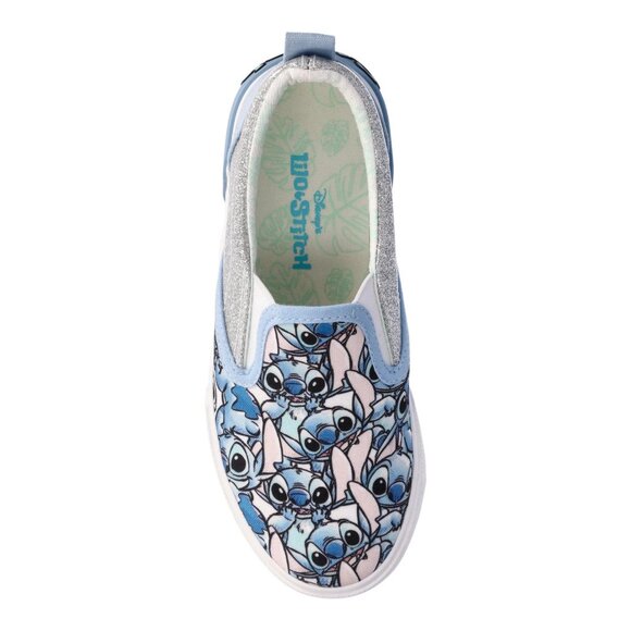 Disney Stitch Girl's Slip-On Twin Gore Sneakers, Size 4, Low-Top, Slip-On, Blue - Picture 4 of 5
